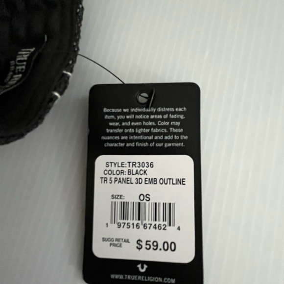 True Religion 5 Panel 3D Embroidered Logo Outline hat - Picture 10 of 10